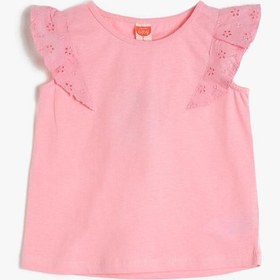 Resim Kız Bebek Bisiklet Yaka Kısa Kollu Fırfır Detaylı Atlet 