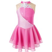 Resim Lacivert Şekil Buz Pateni Elbise Kız Çocuklar İçin Bale Dans Elbise Çocuk Jimnastik Lirik Dans Elbise Kostümleri Lacivert 