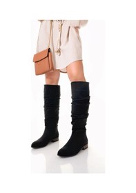 Resim Winda Siyah Süet Körüklü Çizme Siyah 