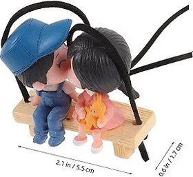 Resim ULTECHNOVO Sevimli Dikiz Aynası Asılı Reçine Araba Süsü Salıncak Çift Dekorasyon Araba İç Mekanı İçin 