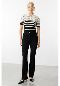 Resim Ekol Kadın Beli Lastikli Bol Paça Pantolon 2074 Siyah Siyah 