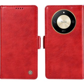 Resim Honor X9b 5G/magic6 Lite 5G Deri Telefon Kabuk Litchi Doku Telefon Arka Kapak İçin 