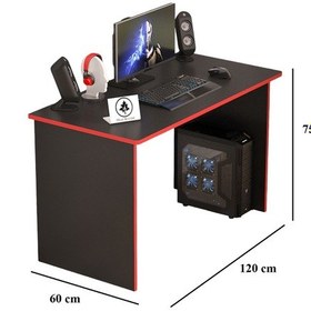 Resim Oyuncu Masası Gamer Model Çalışma Masası Siyah-kırmızı Model Düz Model 