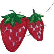 Resim Kahi-zai Aplike Ütü Ile Yapışan 2'li Çilek Desen 