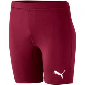 Resim Puma Erkek Şort Tayt Liga Baselayer 65592409 BORDO 