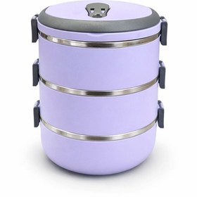 Resim Zeyma Home 3 Katlı Sızdırmaz Çelik Yemek Termosu-Mor 