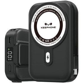 Resim Keephone 15W Hızlı Şarj Magsafe 10.000 mAh Kablosuz Dijital Ekranlı Wireless Taşınabilir Batarya Şarj Cihazı Powerbank Standlı 