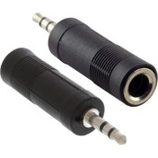 Resim Çevirici Jack 3.5mm Stereo Erkek 6.3mm Dişi 