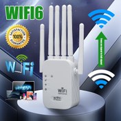 Resim 8000 metrekarelik menzilli yüksek performanslı Wifi Genişletici, Çift Bantlı Amplifikatör, 35'den fazla cihazı destekler, Ethernet Bağlantısı, Alexa Ses Kontrolü ve Kolay Tek Düğme Kurulumu. 