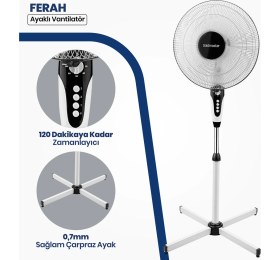 Resim Goldmaster Gm-7927 Ayaklı Vantilatör 50 W Yatay Salınım Özelliği ile Ferahlatıcı Etki 