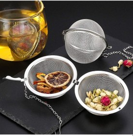 Resim Paslanmaz Çelik Çay Demlik Küre Kilitleme Çay Topu Gri 