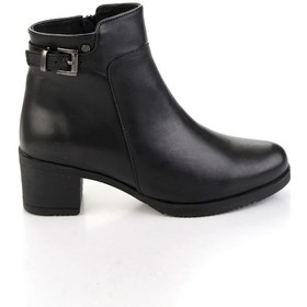 Resim Siyah Hakiki Deri Kadın Bot & Bootie K02750152003 Siyah 