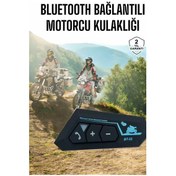 Resim İnterkom Intercom Kask Kulaklık Bt22 Bluetooth Motosiklet Kulaklık 5.0 Bluetooth 
