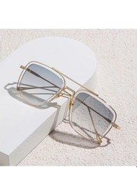 Resim Willowhaven Vintage Kare Metal Çerçeve Unisex Gözlük Altın Gri Cam 12+ 