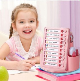 Resim Ganzhoushop 2'si 1 Arada Büyük Kapasiteli Kalemlik Masa Düzenleyicileri Döndürülebilir Kalemlik İş Listesi Kontrol Listesi Tahtası Okul Malzemeleri Kırık Beyaz.mavi 