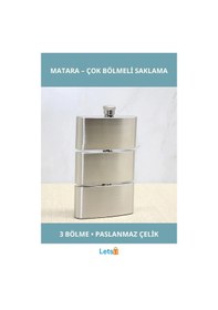 Resim 3 Katlı Paslanmaz Çelik Taşınabilir Matara Çok Renkli 