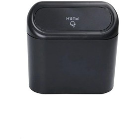 Resim Oto Çöp Kutusu Siyah Portatif Araç İçi Taşınabilir Kapaklı 