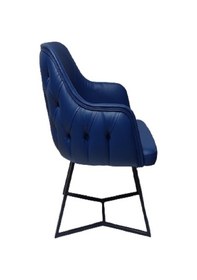 Resim Tekli Bekleme Koltuğu Metal Ayaklı Kapitone Desenli Mavi Renk Sun 