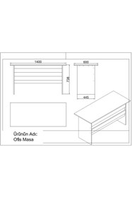 Resim L'occi Concept Diego Abf Modern Ofis Çalışma Masası Takımı - 3'lü Büro Seti: Çalışma Masası + Yan Sehpa + Kapaklı Klasör Dolabı Beyaz 