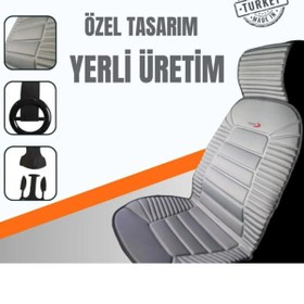 Resim Aksefuar Lazer Mercedes Vito ile Uyumlu Lüks Oto Koltuk Minderi Ortopedik 2’li Set (GRİ) 