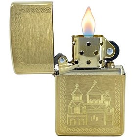 Resim Zippo Old Chapel Dizayn Çakmak Sarı 