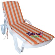 Resim Mirzade Şezlong Minderi Standart Su Geçirmez Malzeme-karde Turuncu Krem 001 