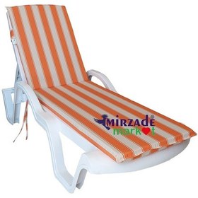 Resim Mirzade Şezlong Minderi Standart Su Geçirmez Malzeme-karde Turuncu Krem 001 