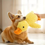 Resim Küçükten Orta Boy Köpeklere Uygun Ses Efektli Anti-Isırma Kabarık Ördek Oyuncakları 