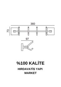 Resim Çelik Banyo Paslanmaz Pirinç Kumru 4 Lü Askılık Gri 