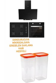 Resim Silverline Slv-hafele Siyah Ankastre (3481FLAM-HAFELE 65CM OCAK-BO6501B01) Saklama Kabı Hediye 