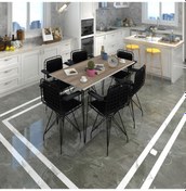 Resim Knsz masa sandalye takımı hem75mazlum crdsyh 130*070 klçsm 6 sandalye syhsyh kolçaklı sırt minderli 