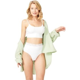 Resim Cottonhill Basic Yüksek Bel Lazer Kesim Tanga Külot 3'lü Paket Renkli2 Çok Renkli 