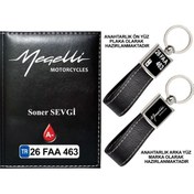 Resim Plakanıza Özel Megelli Logolu Siyah Ruhsat Kabı Ve Anahtarlık 