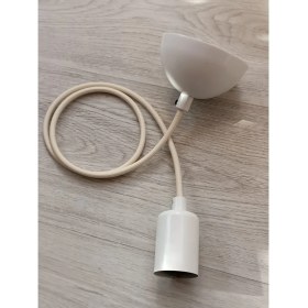 Resim Mediterian Beyaz renkli 1 metre kumaş tavan sarkıt, kılıflı, rozanlı, kolay montajlı, 100x18 ölçü 