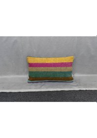 Resim Zehra Abla Halı Yeni El Dokuma Dekoratif Lumbar Kilim Kırlent Yastık Kılıfı 6159 