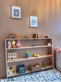 Resim MrtAhşap Oyuncak Rafı (Kitaplık) 