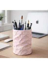 Resim Dokulu 3d Yazıcı Üretimi Dekoratif Masa Üstü Kalemlik Ve Organizer 