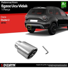 Resim S-Dizayn Dacia Duster 2 Krom Egzoz Ucu Vidalı 2018 Ve Üzeri 