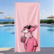 Resim 1 adet Pembe Panter Yaz Plaj Havlusu - Ultra-Yumuşak Mikrofiber, Hızlı Kuruyan ve Emici, Yoga, Seyahat, Yüzme, Plaj, Fitness, Kamp, Banyo, Paskalya ve Doğum Günü Hediyeleri için Mükemmel 