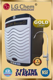 Resim ligth gastro LG Chem GOLD SPECIAL SİYAH-BEYAZ 12 LİTRE 7 FİLTRE 14 AŞAMA SU ARITMA CİHAZI.90 GPD NANO MEMBRANE 