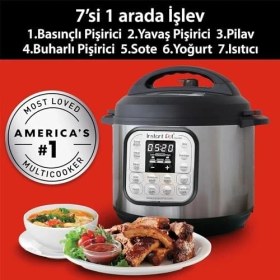 Resim Esmo Home Instant Pot Duo 7'si 1 Arada Akıllı Pişirici, 5.7 L, Düdüklü Tencere, Yumuşak Pişirici, Pilav Pişirici, Sote Tavası, Yoğurt Hazırlayıcı, Buharlı Pişirici ve Yemek Isıtıcısı, Siyah/paslanmaz Çelik 