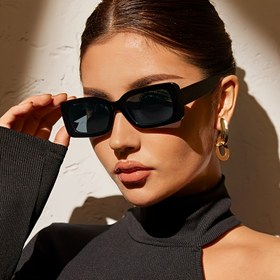 Resim Kadınlar için Dikdörtgen Moda Gözlükleri - Dayanıklı PC Çerçeve, Şık Siyah Modern Tasarım Parti & Günlük Kıyafetler İçin, Trend Aksesuar, Hafif ve Minimalist Gözlükler 