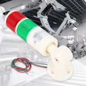 Resim Tenfowee 24vdc Kırmızı Ve Yeşil Led Sürekli Aydınlatma Uyarı Lambası, Katlı Tasarım, Çalıştırılabilir Taban, Dış Mekan Ve Endüstriyel Kullanim İçin 