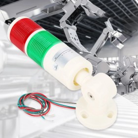 Resim Tenfowee 24vdc Kırmızı Ve Yeşil Led Sürekli Aydınlatma Uyarı Lambası, Katlı Tasarım, Çalıştırılabilir Taban, Dış Mekan Ve Endüstriyel Kullanim İçin 