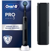 Resim Oral-B Pro 3500 Elektrikli Siyah Diş Fırçası + Seyahat Kabı 
