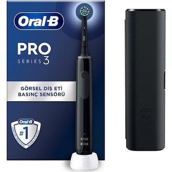 Oral-B Pro 3500 Elektrikli Siyah Diş Fırçası + Seyahat Kabı