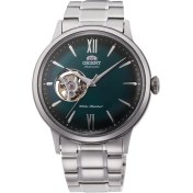 Resim Orient Bambino RA-AG0026E30B Kurmalı Otomatik Çelik Gri Yeşil Kadran Open Heart 41 mm Erkek Kol Saati 