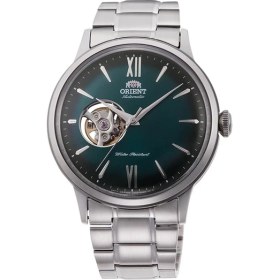 Resim Orient Bambino RA-AG0026E30B Kurmalı Otomatik Çelik Gri Yeşil Kadran Open Heart 41 mm Erkek Kol Saati 