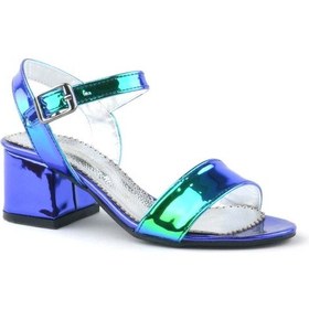 Resim Hapshoe Pony Hologram Mor-Yeşil Kalın Topuklu Kız Çocuk Abiye Ayakkabı - 26 Mor 