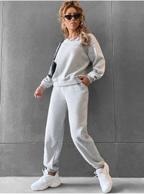 Resim LAND MODA Kadın Destiny Baskılı Sweatshirt Eşofman Alt-üst Takım 